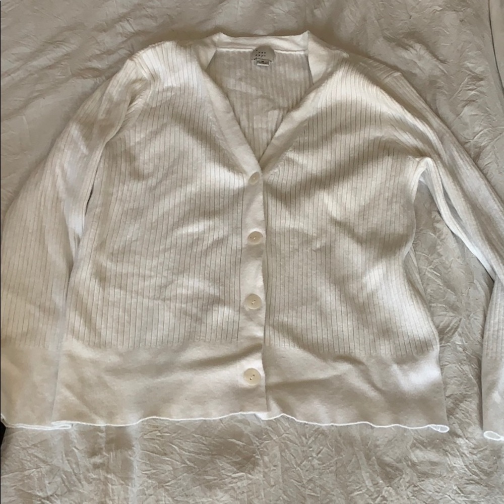 White sweater or can be used as a cardigan